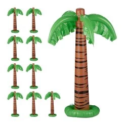 10x Aufblaspalme In Grün/ Braun