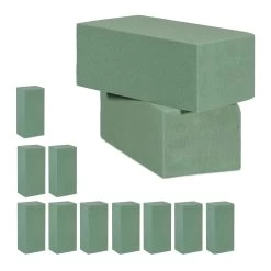 12x Steckschaum In Grün - (B)20 X (H)7,5 X (T)10 Cm