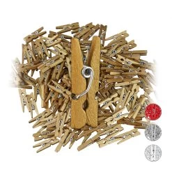 144x Miniholzklammern In Gold