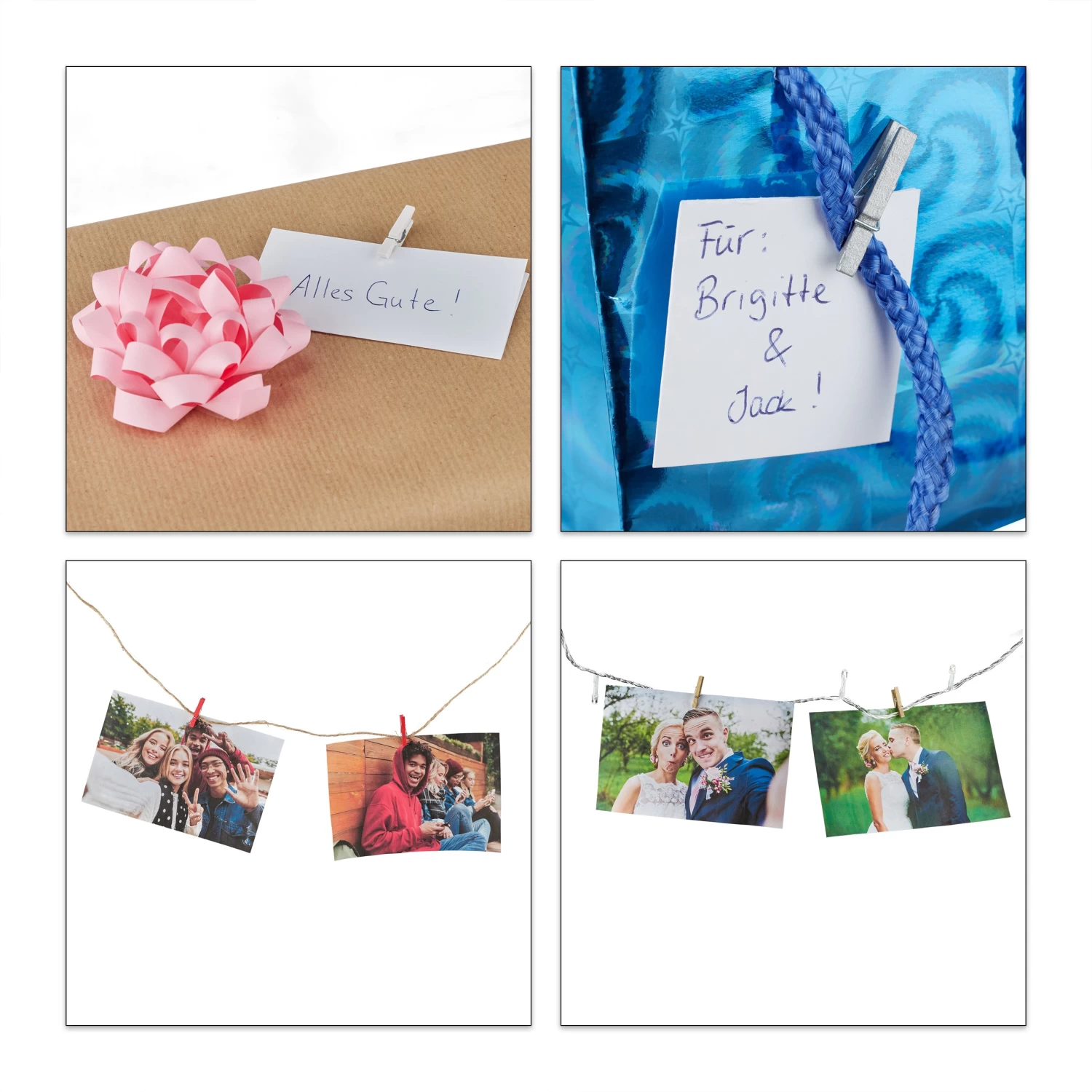 144x Miniholzklammern In Gold – Bild 6