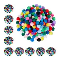 2000x Pompons In Bunt - Ø 2 Cm
