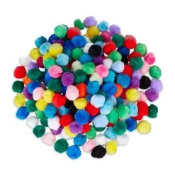 200x Pompons In Bunt - Ø 2 Cm