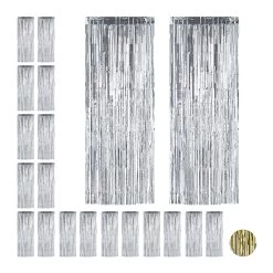 20x Partyvorhang In Silber - (B)100 X (H)250 Cm