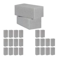 24x Steckschaum In Grau - (B)20 X (H)7,5 X (T)10 Cm
