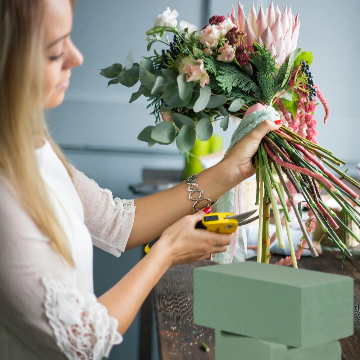 24x Steckschaum In Grün - (B)20 X (H)7,5 X (T)10 Cm – Bild 5