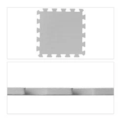 25-tlg. Puzzlematte In Grau/ Weiß