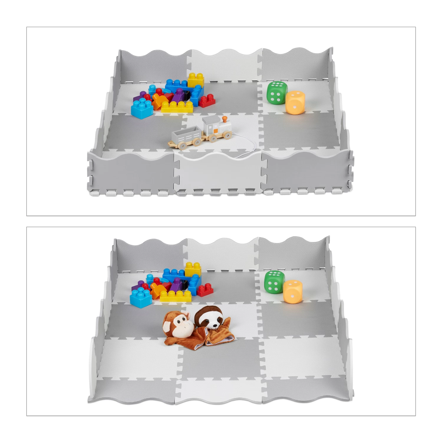 25-tlg. Puzzlematte In Grau/ Weiß – Bild 6