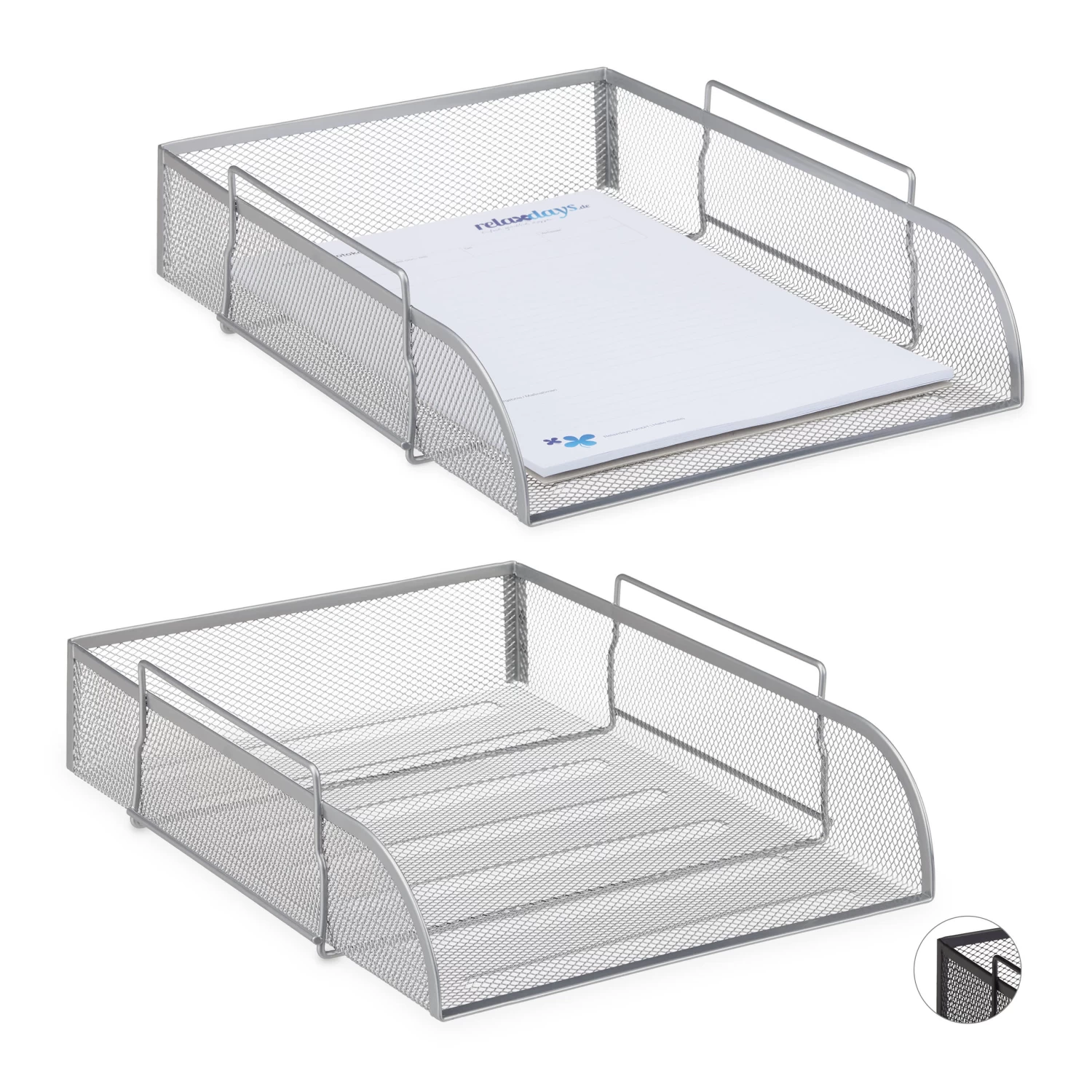 2x Dokumentenablage In Silber - DIN A4