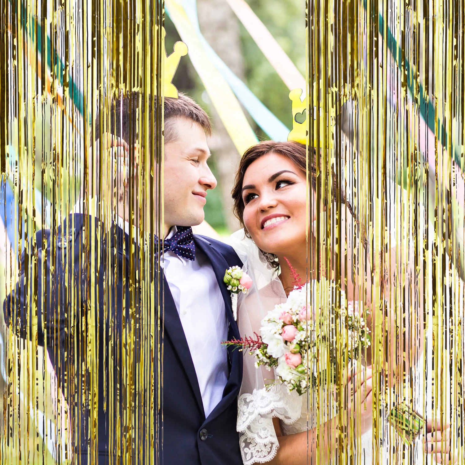 2x Partyvorhang In Gold - (B)100 X (H)250 Cm – Bild 3