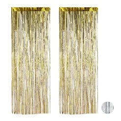 2x Partyvorhang In Gold - (B)100 X (H)250 Cm