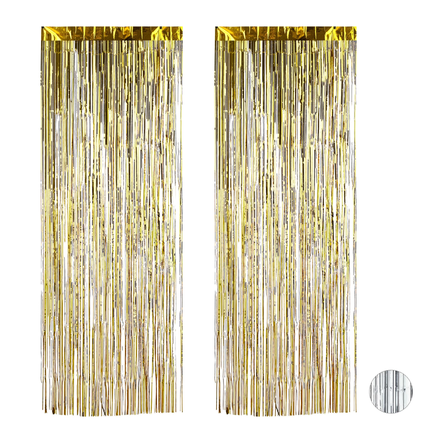 2x Partyvorhang In Gold - (B)100 X (H)250 Cm