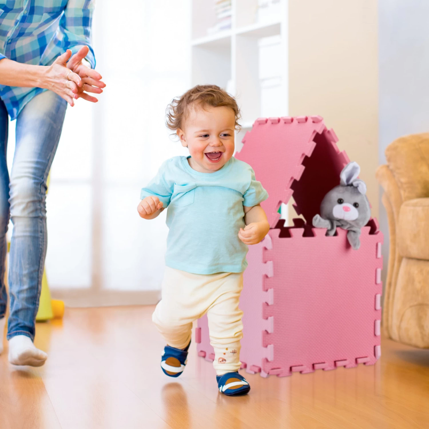 36-tlg. Puzzlematte In Grau/ Weiß – Bild 5