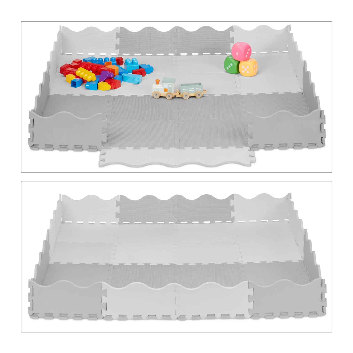 36-tlg. Puzzlematte In Grau/ Weiß – Bild 6