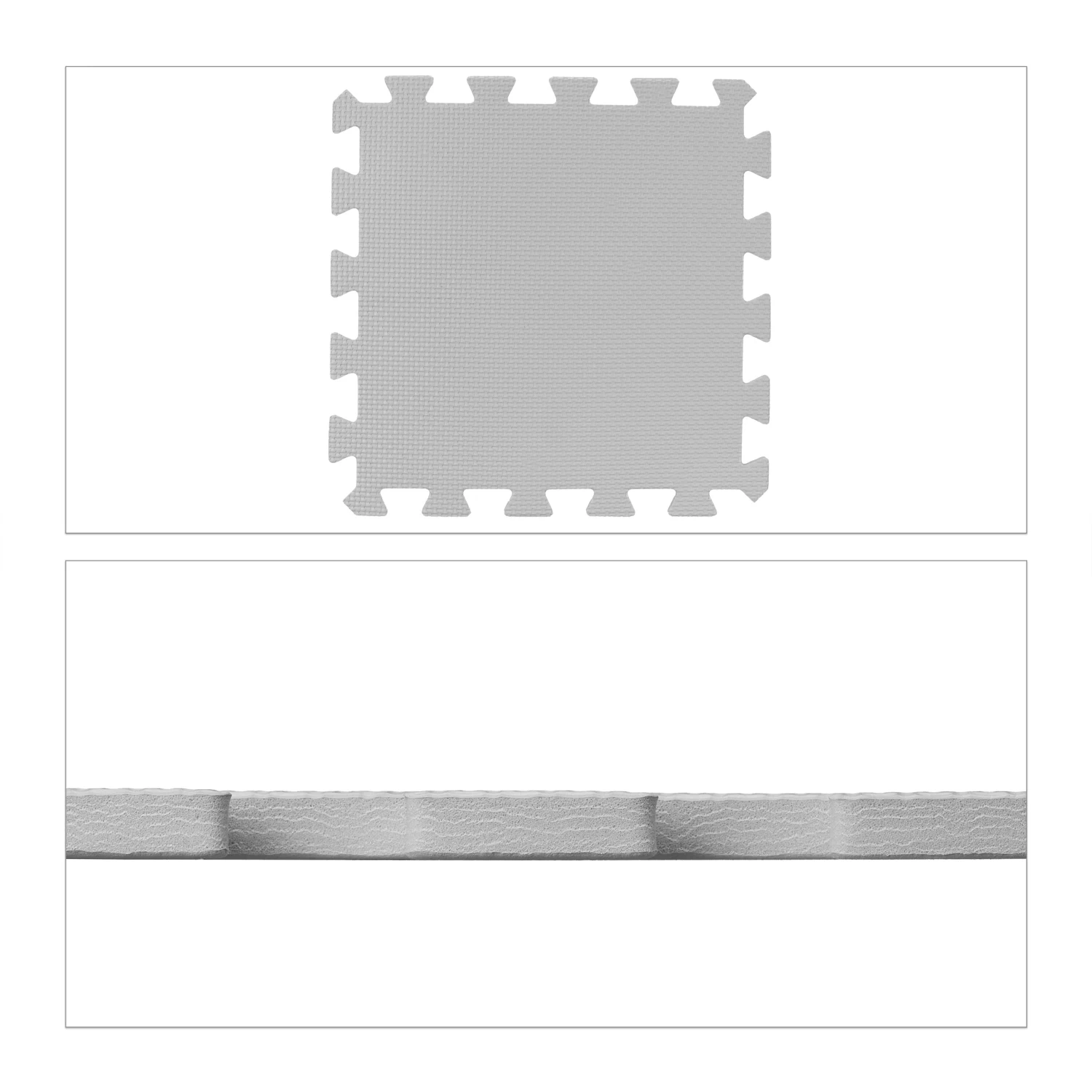 36-tlg. Puzzlematte In Grau/ Weiß