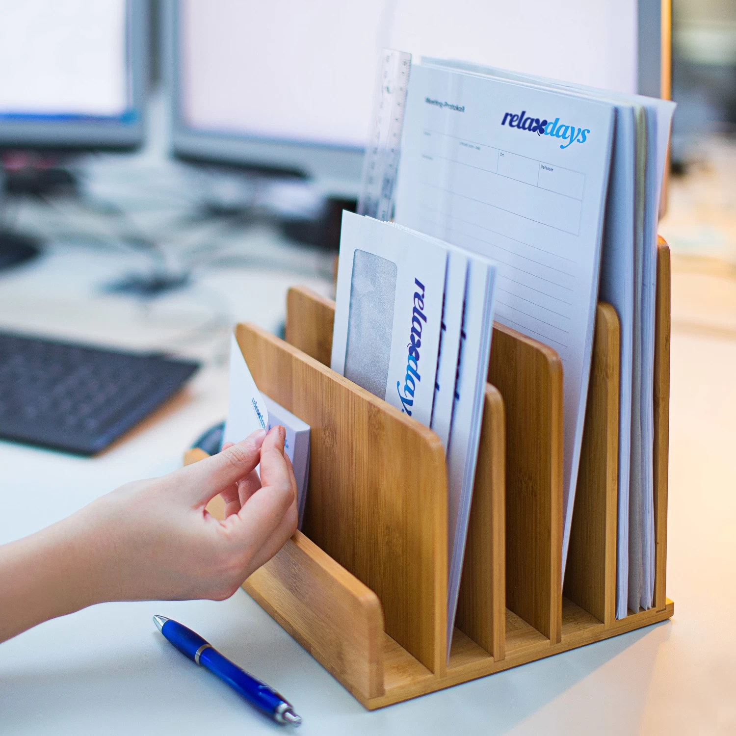 3tlg. Schreibtischorganizer-Set In Natur – Bild 2