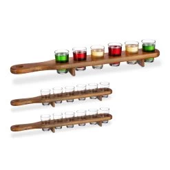 3x Schnapsbrett In Braun