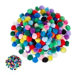 400x Pompons In Bunt - Ø 2 Cm
