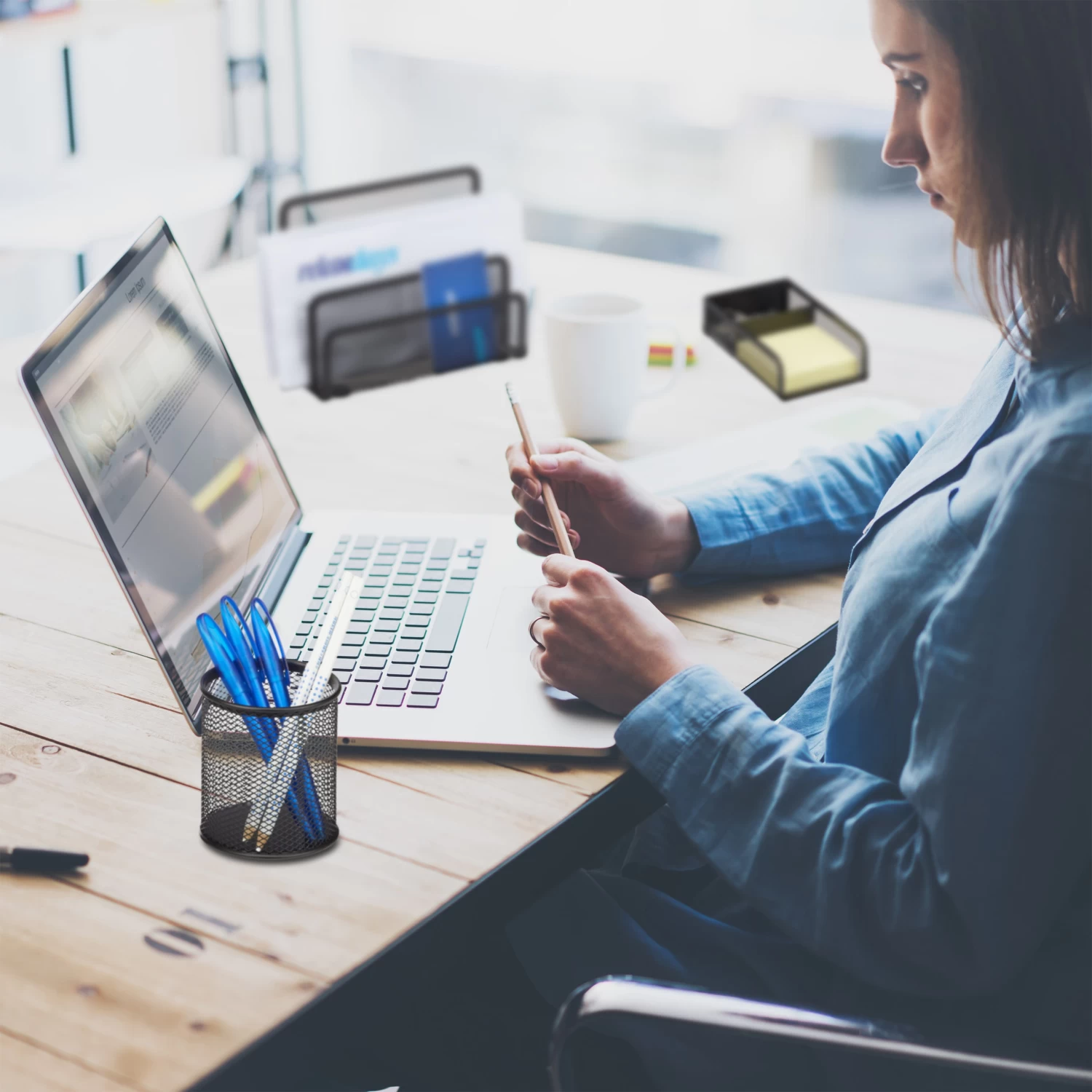 4tlg. Schreibtischorganizer Set In Schwarz – Bild 2