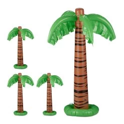 4x Aufblaspalme In Grün/ Braun