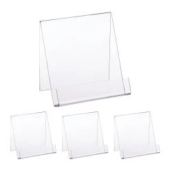 4x Buchaufsteller In Transparent - (B)15 X (H)15 X (T)11,5 Cm