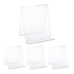 4x Buchaufsteller In Transparent - (B)20 X (H)24 X (T)20 Cm