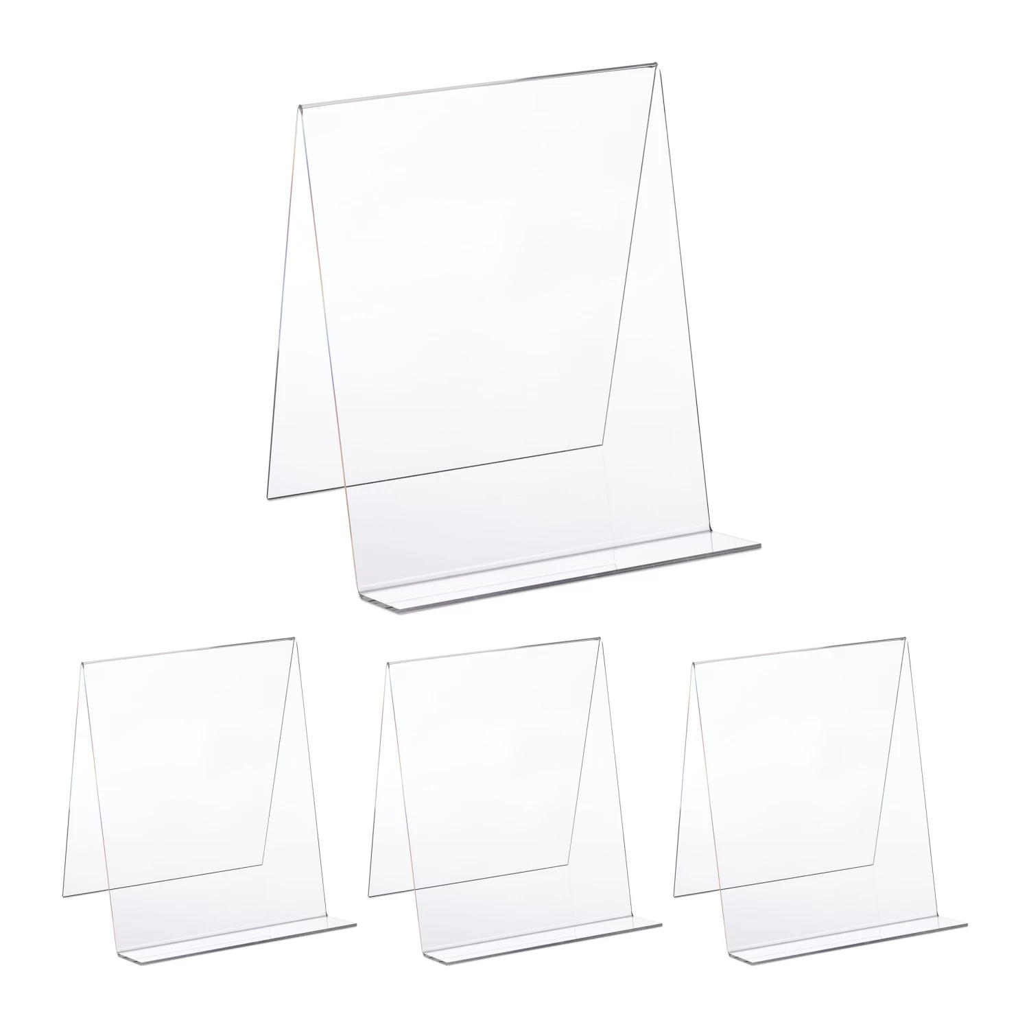 4x Buchaufsteller In Transparent - (B)20 X (H)24 X (T)20 Cm