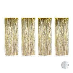 4x Partyvorhang In Gold - (B)100 X (H)250 Cm
