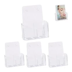 4x Prospekthalter In Transparent- DIN A4