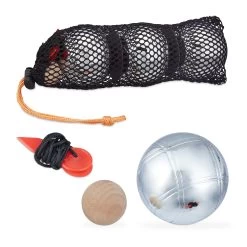 6-teiliges Boule Kugeln Set In Silber/ Schwarz