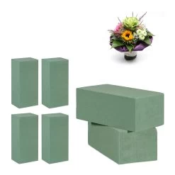 6x Steckschaum In Grün - (B)20 X (H)7,5 X (T)10 Cm