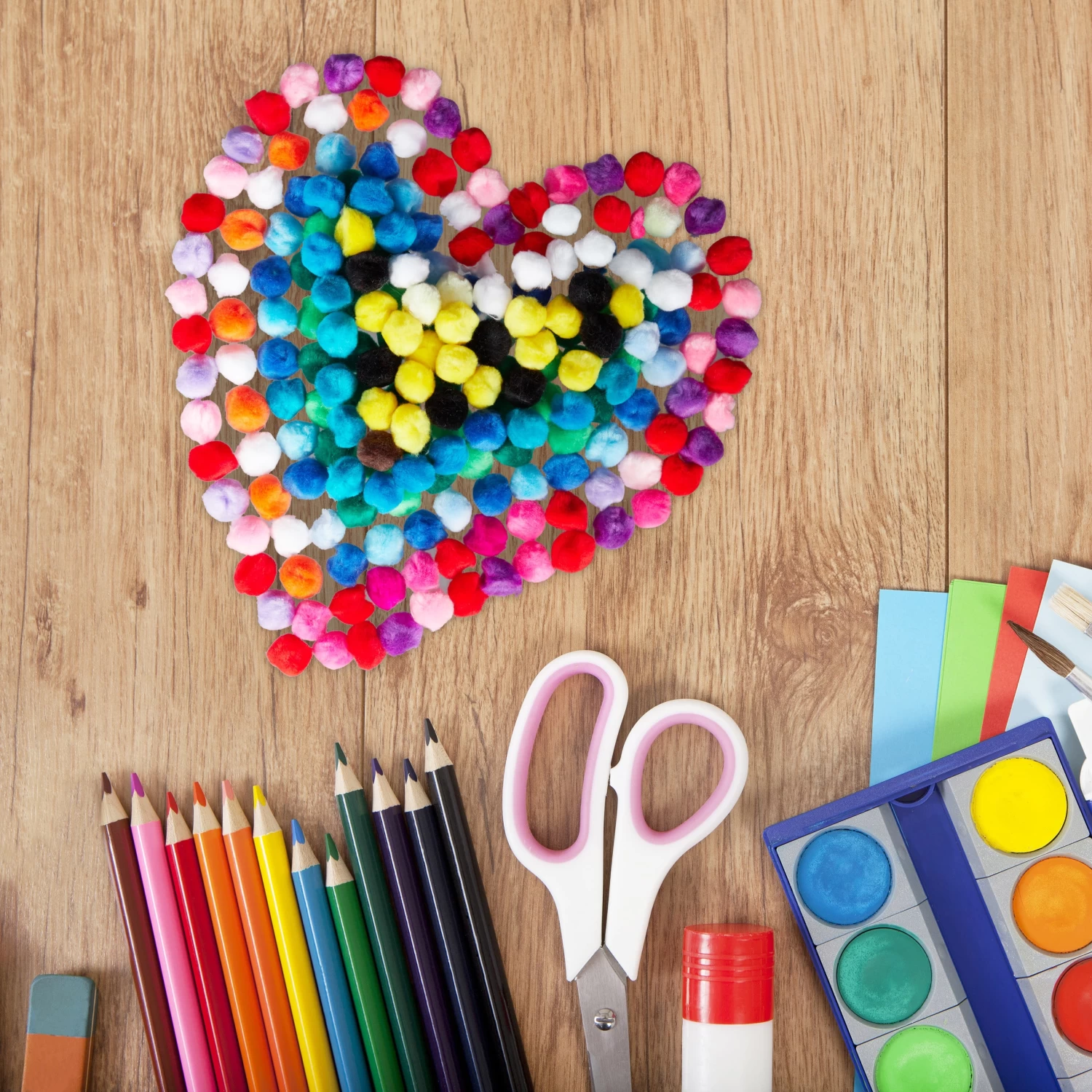 800x Pompons In Bunt - Ă 2 Cm â Bild 2