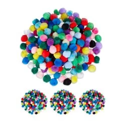 800x Pompons In Bunt - Ø 2 Cm