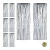 8x Partyvorhang In Silber - (B)100 X (H)250 Cm