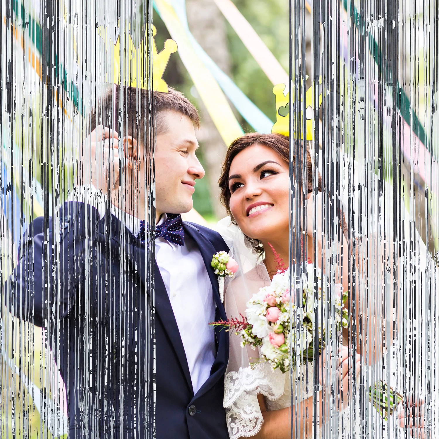 8x Partyvorhang In Silber - (B)100 X (H)250 Cm – Bild 3