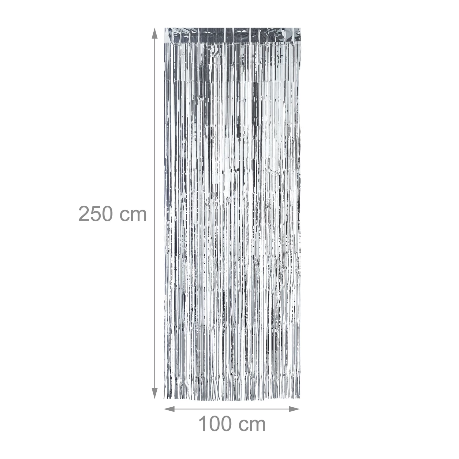 8x Partyvorhang In Silber - (B)100 X (H)250 Cm – Bild 4
