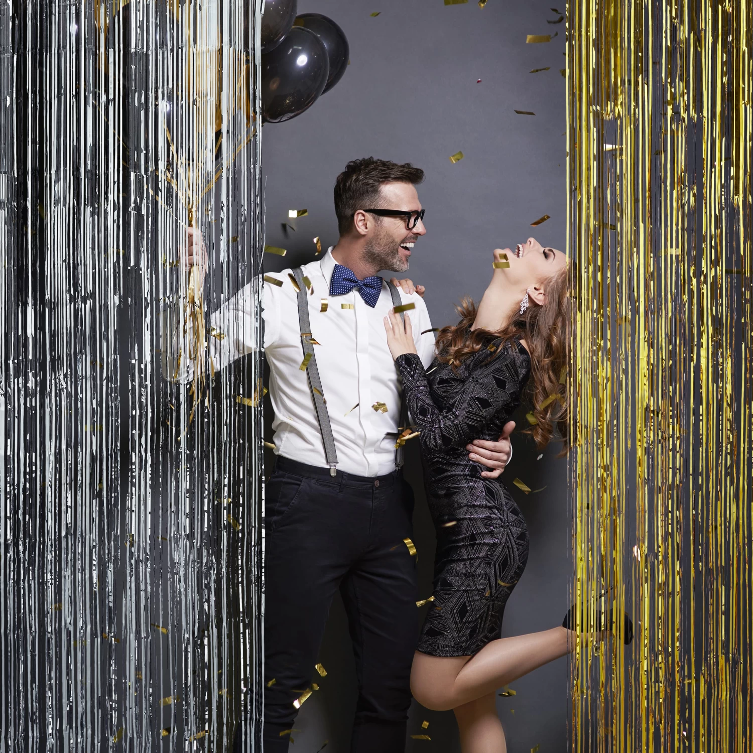 8x Partyvorhang In Silber - (B)100 X (H)250 Cm – Bild 5