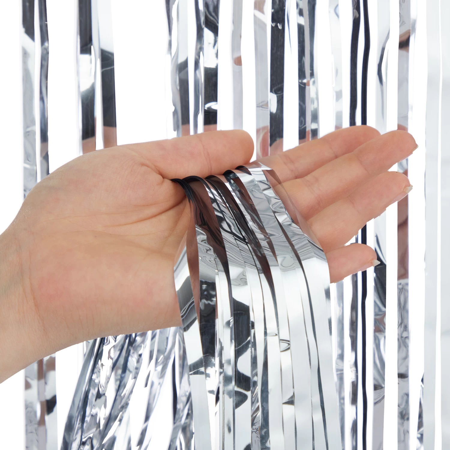 8x Partyvorhang In Silber - (B)100 X (H)250 Cm – Bild 7