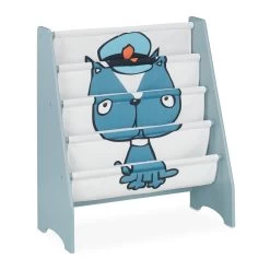 Kinderbücherregal "Hund" In Blau/ Weiß - (B)61,5 X (H)71 X (T)30 Cm