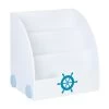 Kinderbücherregal "Seefahrt" In Weiß/ Blau - (B)58 X (H)60 X (T)45 Cm
