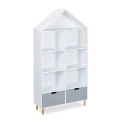 Kinderregal In Weiß/ Grau - (B)87 X (H)161 X (T)30 Cm