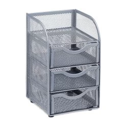 Schreibtischorganizer In Silber - (B)12,5 X (H)21 X (T)13 Cm